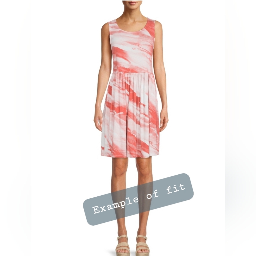 Como Blu Women's Med Rustic Orange Tank Top Tie Dye Printed  Swing Dress